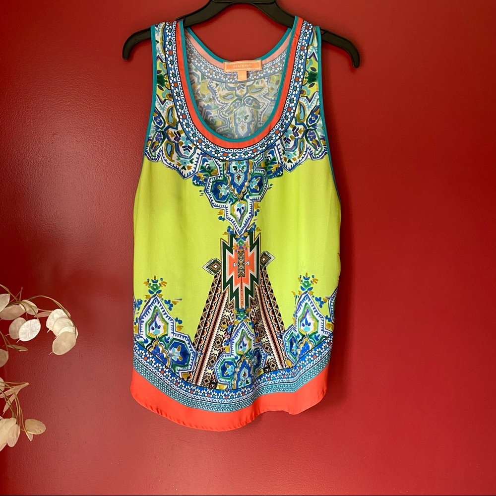 Peach puff multi colored tank